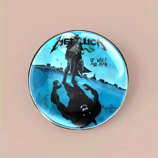 Of Wolf And Man Circular Offset Printed Pin