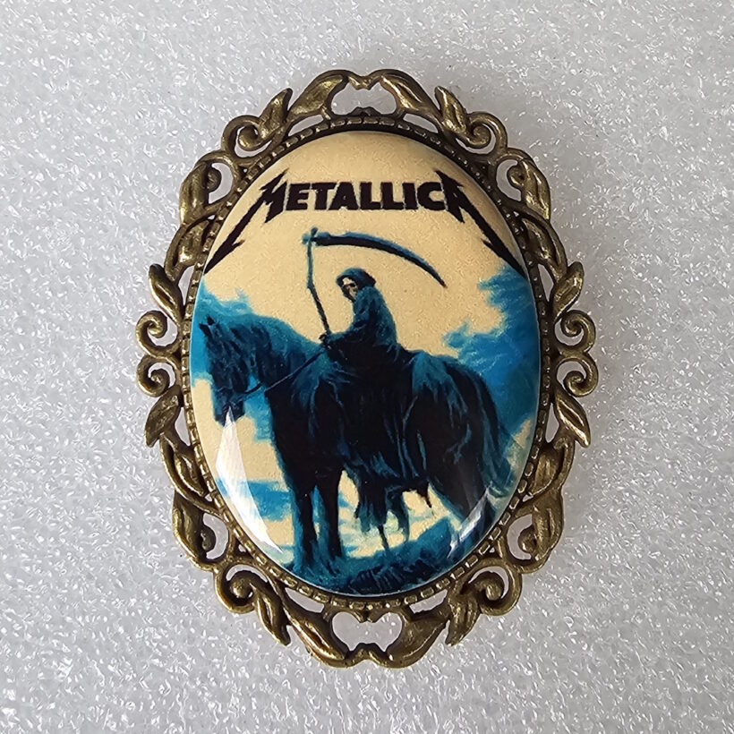 The Reaper Porcelain Metal Brooch The Reaper Porcelain Metal Brooch